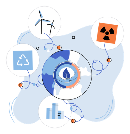Climate change and saving planet  Illustration