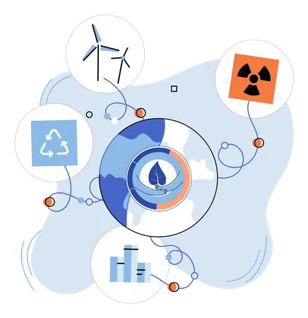 Climate change and saving planet  Illustration