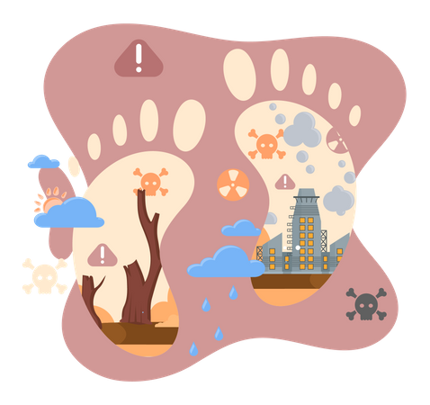 Climate change causing water scarcity in remote areas  Illustration