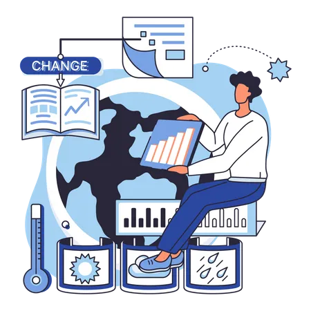 Climate change data  Illustration