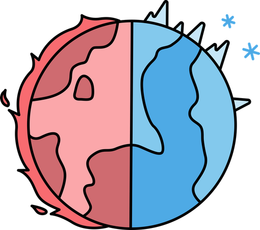 Climate changes on earth  Illustration