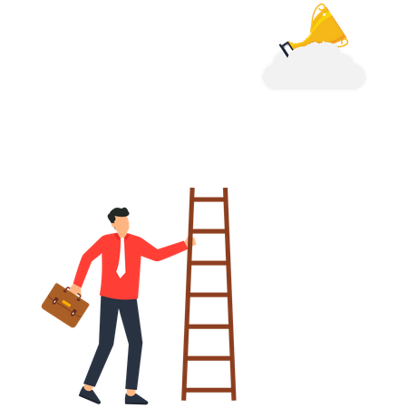 Climb up ladder to get new hope  Illustration