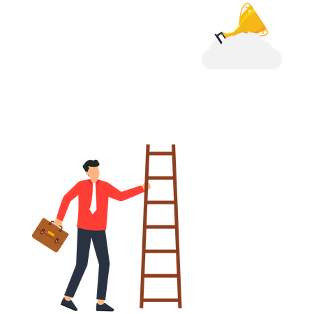 Climb up ladder to get new hope  Illustration