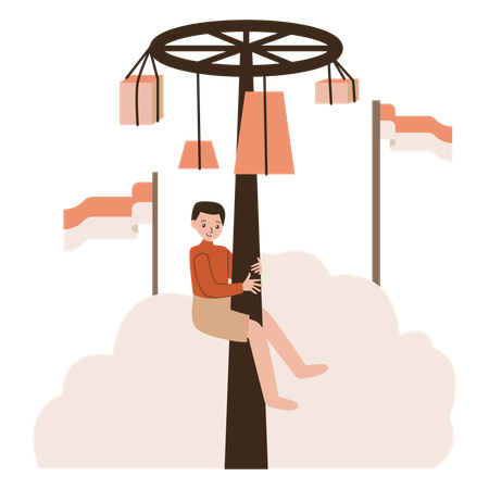 Climbing pinang indonesian independence day  Illustration