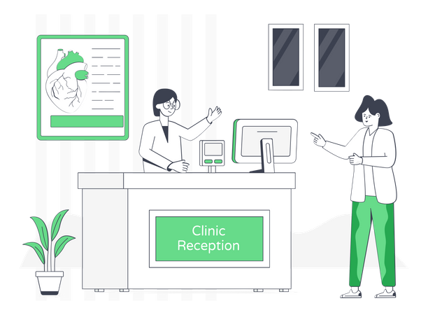 Clinic Reception Illustration