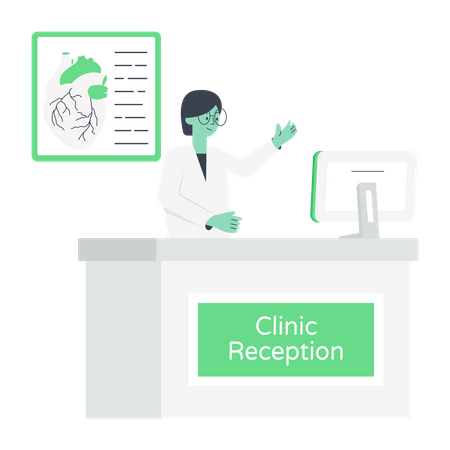 Clinic Reception Illustration
