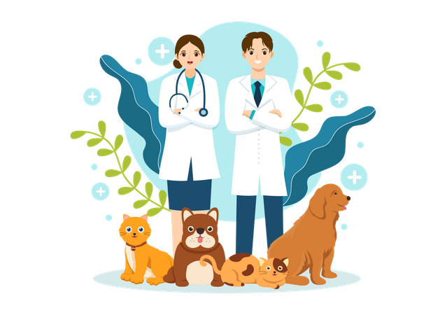 Clínica Veterinaria para Mascotas  Ilustración