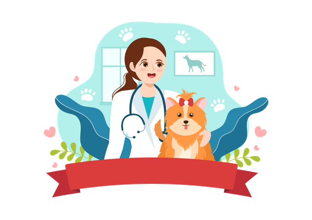 Clínica veterinária para animais de estimação  Ilustração