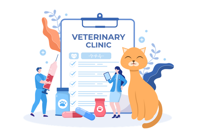 Clínica Veterinaria Para Mascotas  Ilustración