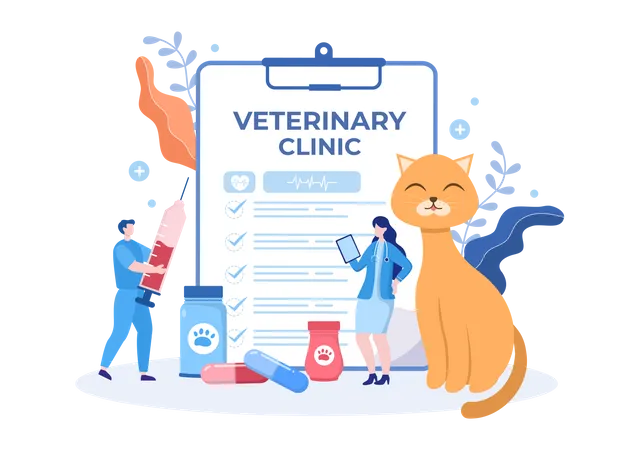 Clínica Veterinaria Para Mascotas  Ilustración