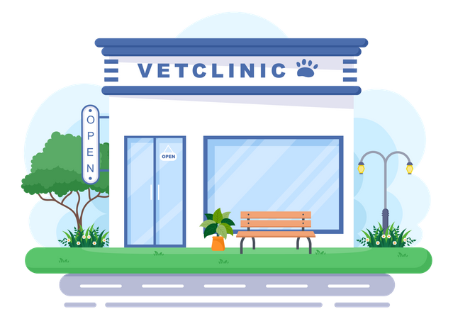 Clínica veterinaria para mascotas  Ilustración