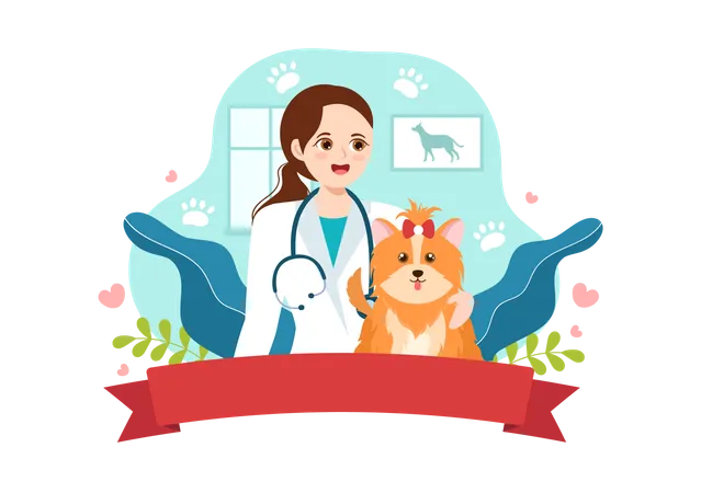 Clínica Veterinaria Para Mascotas  Ilustración