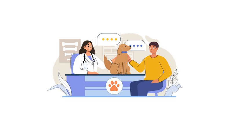 Clinique de soins pour animaux de compagnie  Illustration