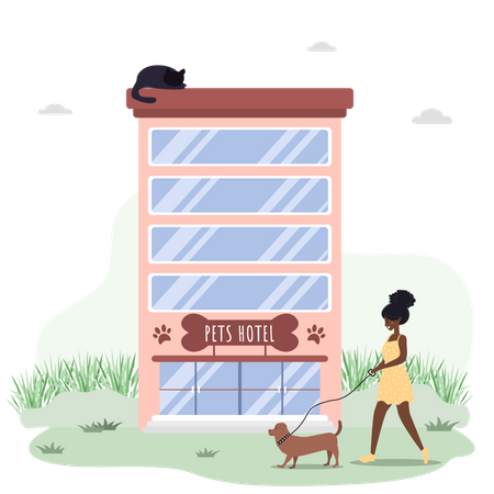 Clinique vétérinaire pour animaux de compagnie  Illustration