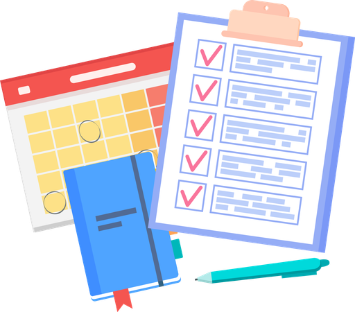 Clipboard with checklist  Illustration