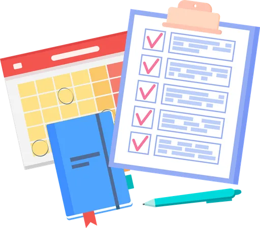 Clipboard with checklist  Illustration