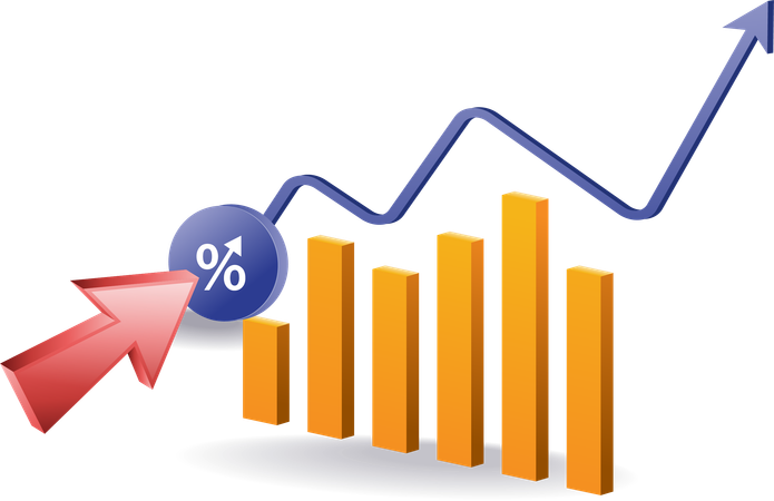 Clique na porcentagem do gráfico de análise de negócios  Ilustração