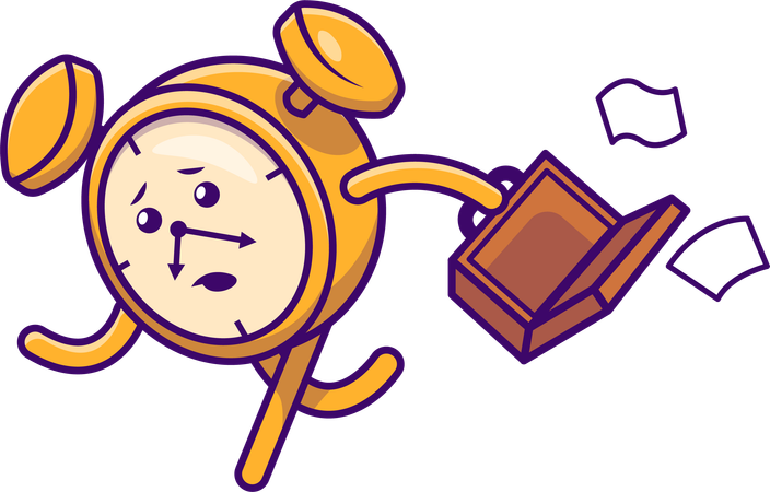 Clock Chasing Deadline  Illustration