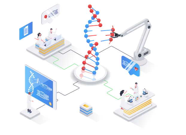 Clonage et recombinaison de séquences d'ADN - biotechnologie  Illustration