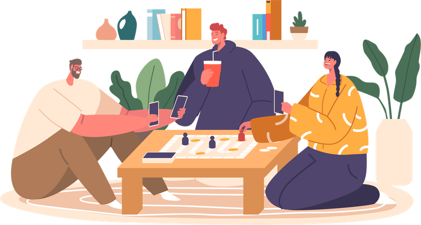 Close Friends Gather On Weekends  Illustration