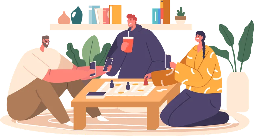 Close Friends Gather On Weekends  Illustration
