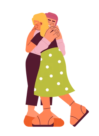 Close friends hugging  Illustration