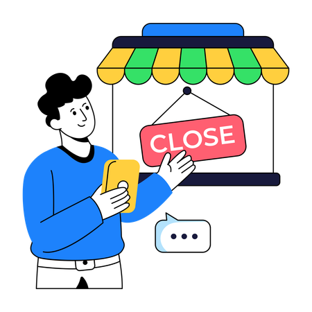 Close Shop  Illustration