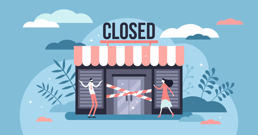 Closed business concept Illustration