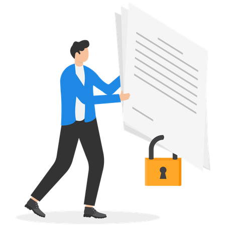 Closed file with secure lock  Illustration