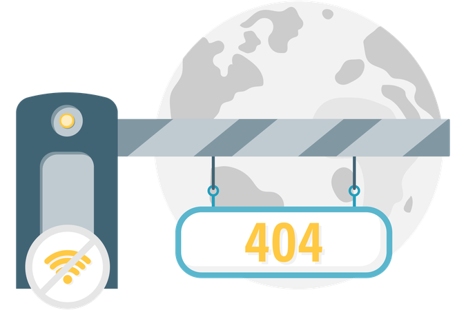 Closed portal with code 404  Illustration