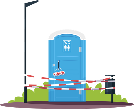 Closed public toilet  Illustration