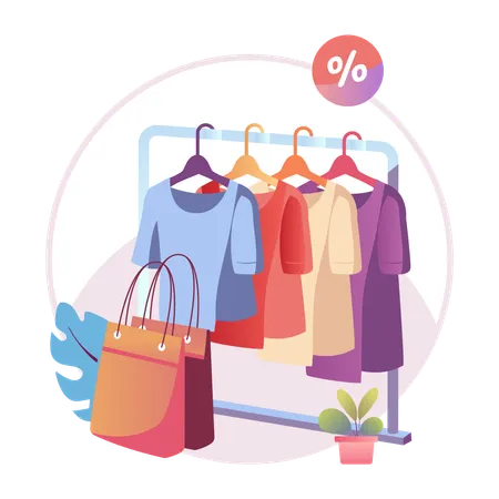 Clothes Discount in mall  Illustration