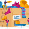clothes donation camp illustrations