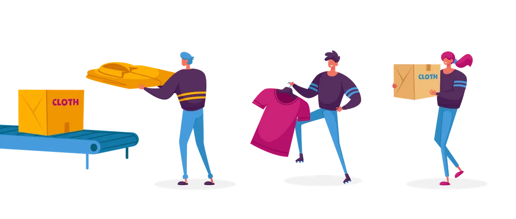 Clothes donation for beggars  Illustration