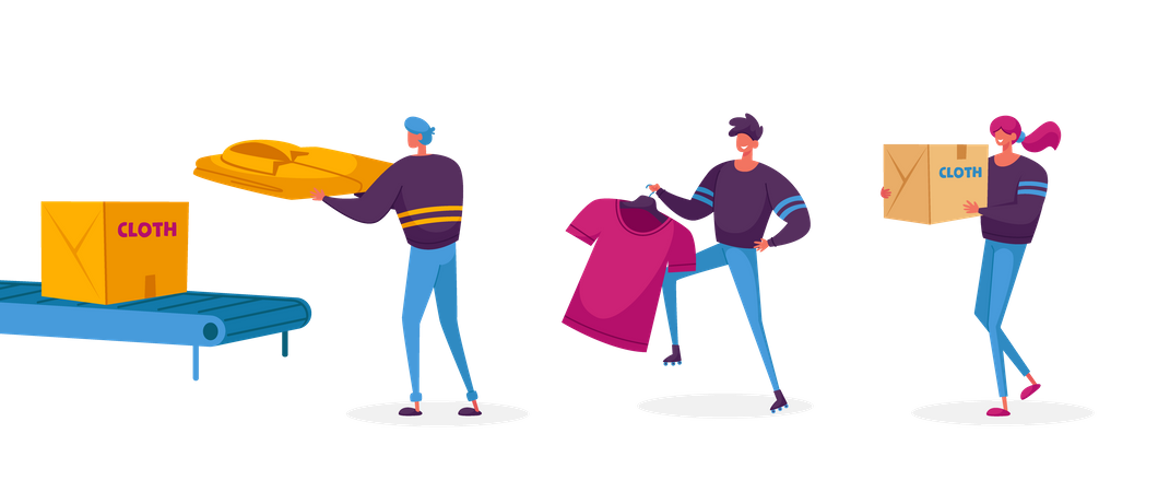 Clothes donation for beggars  Illustration