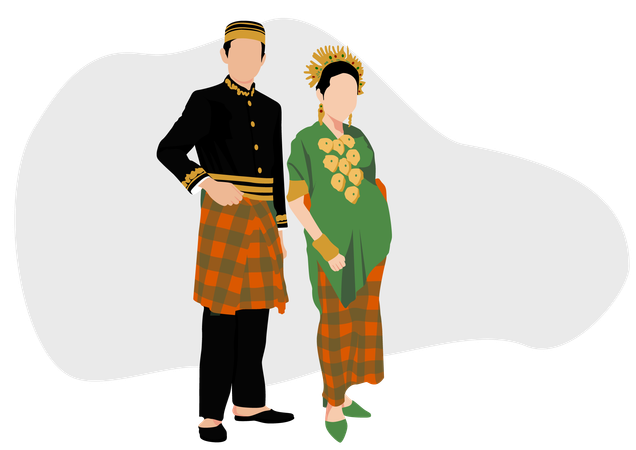 Clothes of Bodo from South Sulawesi  Illustration