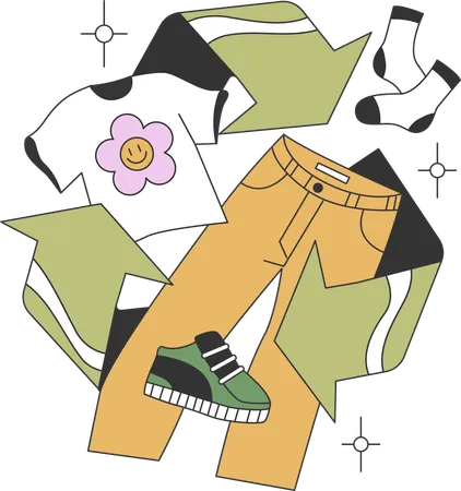 Clothes recycling  イラスト