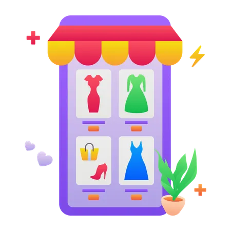 Clothes shopping app  Illustration