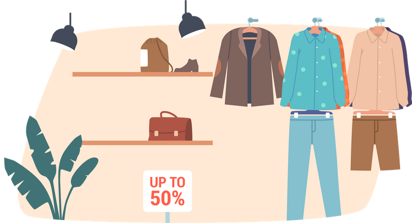 Clothes Store Interior  Illustration