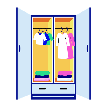 Clothes wardrobe  Illustration