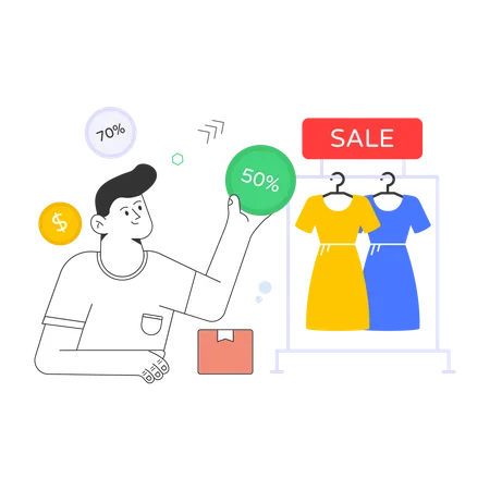 Check Out Flat Illustration Of Clothing Discount Illustration
