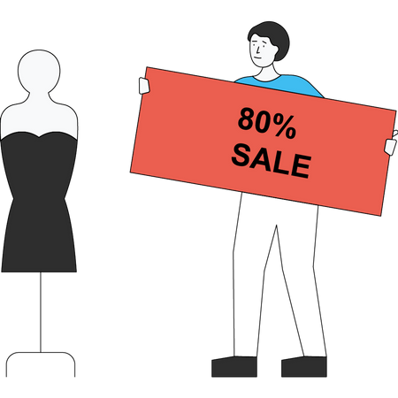 Clothing is at 80% discount Illustration
