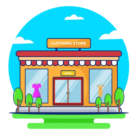 Clothing Shop Building Vector Icon Illustration Illustration