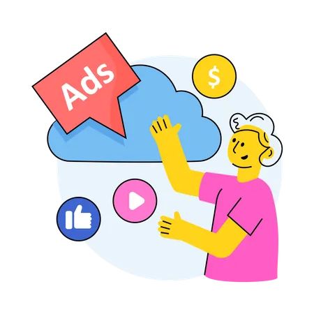 Cloud Ads  Illustration