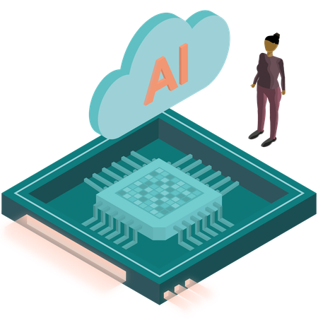 Cloud Ai Chip Design  Illustration