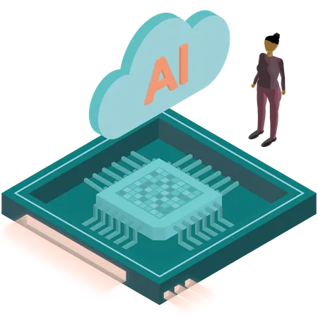 Cloud Ai Chip Design  Illustration