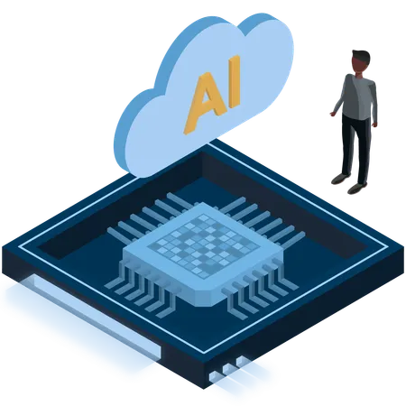 Cloud Ai Chip Design  Illustration