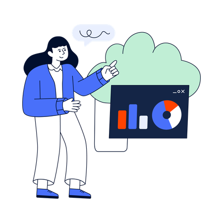 Cloud-Analyse durch Mitarbeiter durchgeführt  Illustration