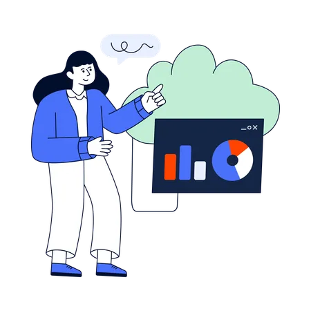 Cloud-Analyse durch Mitarbeiter durchgeführt  Illustration