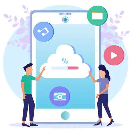 Cloud backup  Illustration